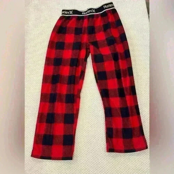 Hurley size small red and black buffalo check PJ pants - Picture 1 of 5
